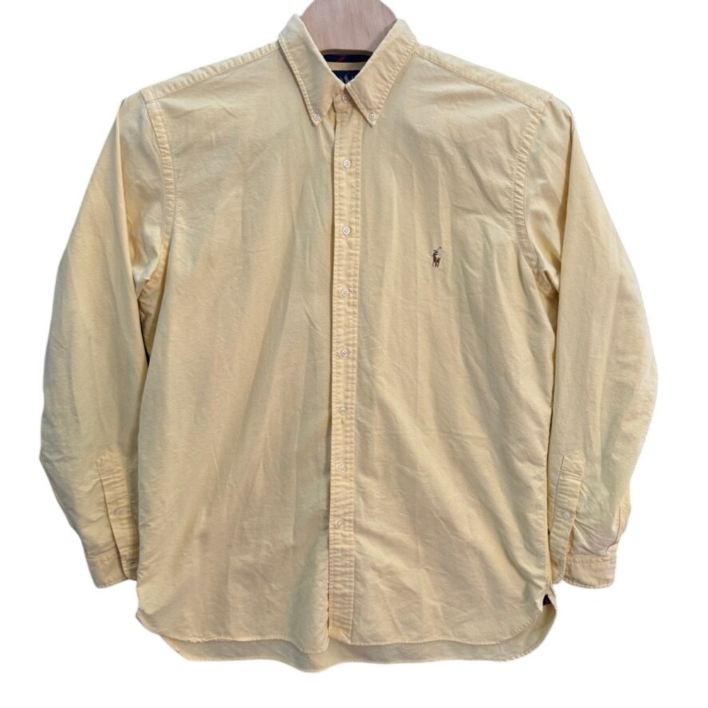 Ralph Lauren Oxford Shirt Mens XLT Tall Yellow Long Sleeve Classic Fit Pony Logo